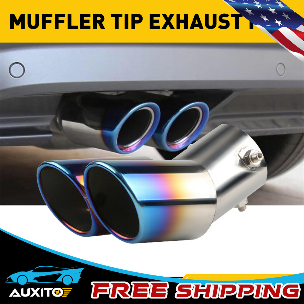 AUXITO Car Rear Pipe Exhaust Tail Muffler Tip Replace Accessories Kit Blue Auto