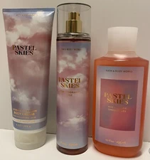 Bath & Body Works Pastel Skies Fragrance Mist Cream Shower Gel 3 Piece Set