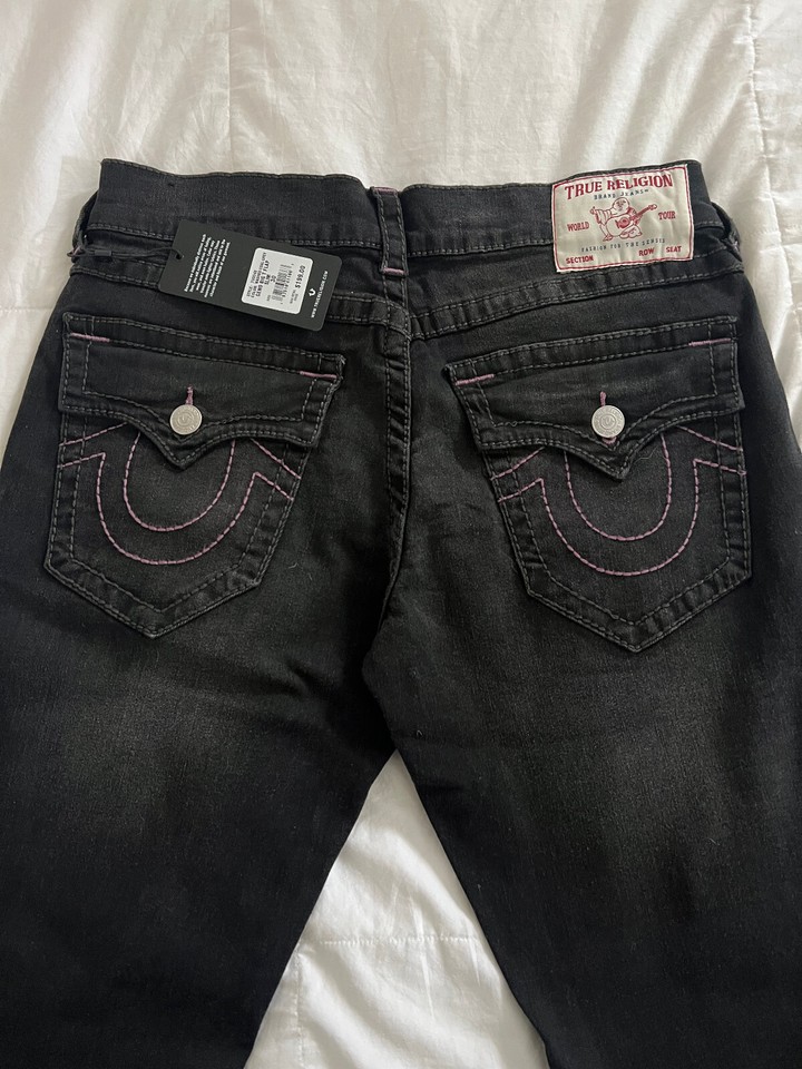 True Religion Jeans Mens Size 30x32 Geno Big T Flap Relaxed Slim Black ...