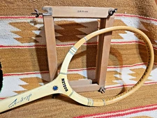 OLD 1930's SLAZENGER "METEOR" WOODEN TENNIS RACQUET ANTIQUE / DISPLAY E M GIBBS