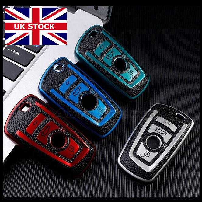 KEYYOU 4 Buttons Smart Remote Leather Keyless Shell Car Key Cover For BMW F CAS4