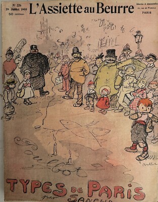 Butter Plate No. 226 from 1905 Paris Types by Sancha and Poulbot