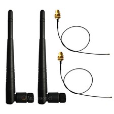 A 25CM RP-SMA MHF4/IPX Pigtail and 2PCS Dual Band Wireless 2.4G/5G WiFi Antenna