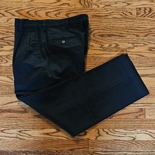 HAGGAR Generations Men's Black Pleated Front Trousers Slacks Pants 33.75 x 28.50