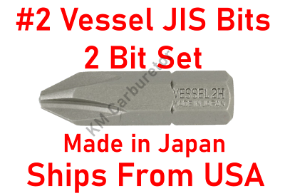 2 pcs Genuine Vessel JIS #2 Screwdriver Bit for Japanese