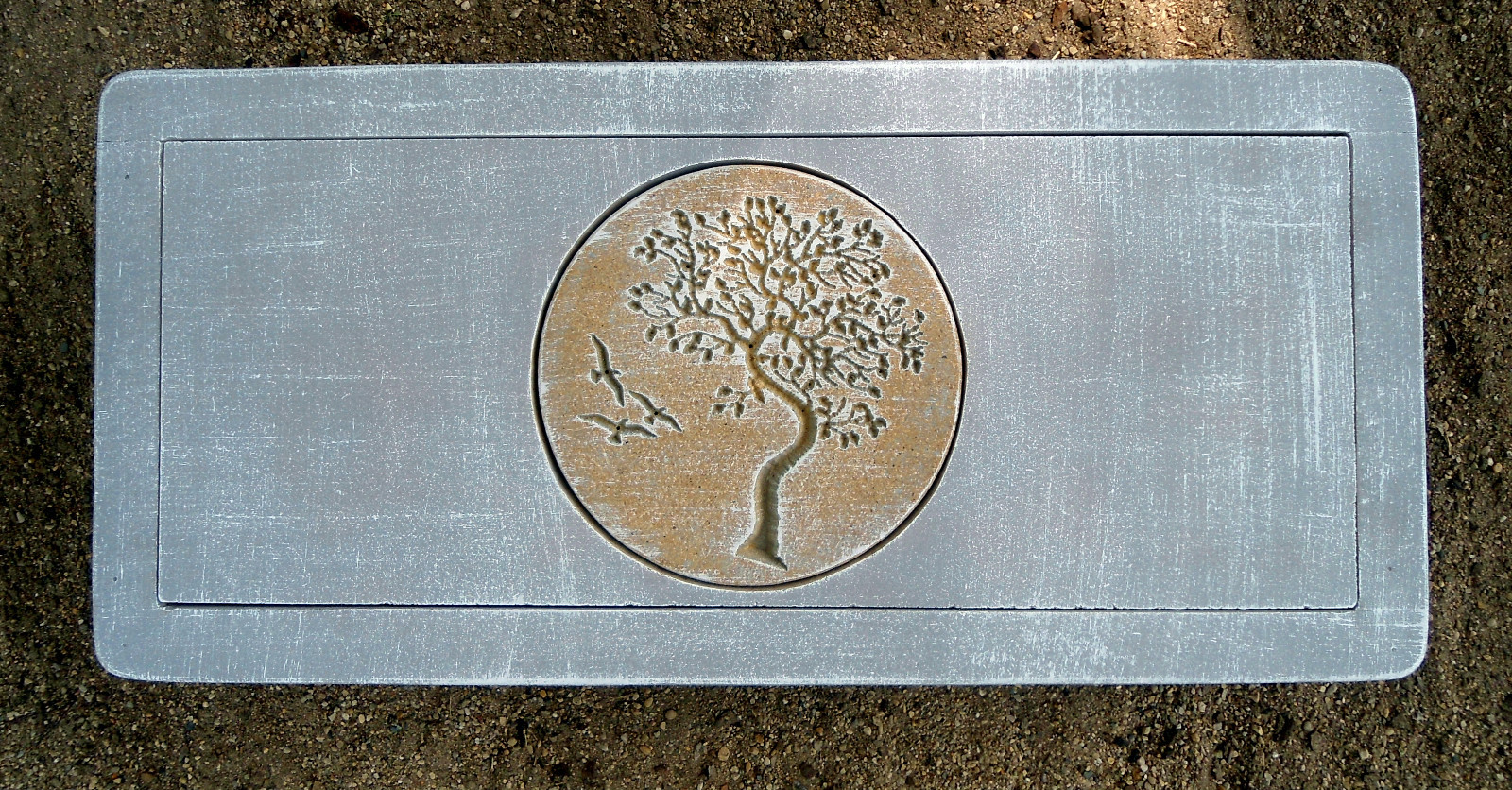 Concrete tree of life bench top mold .150 abs plastic 31" x 14" x 2.5" thick