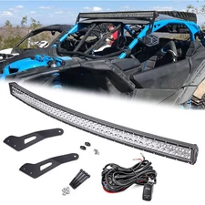 Fit Can-am Maverick X3 MAX 52" Combo Curved LED Light Bar Windshield Roof Mount