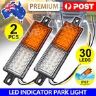 2X 30 LED Bullbar Indicator Lights Front DRL Amber Park For Marker Lamp