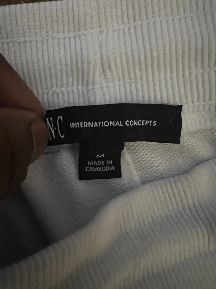 Pantalones cortos con cordón blancos medianos de 6” Inc International Concepts para hombre Foto 2 de 3