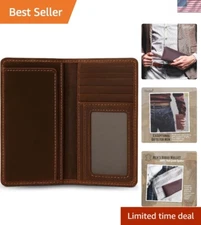 Handcrafted Long Wallet for Men - Full-Grain Leather with Unique Patina Appeal