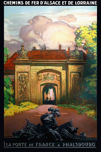 ANCIENNE AFFICHE CHEMIN de fer de l'Est Epinal Vosges Chat botté Bottes