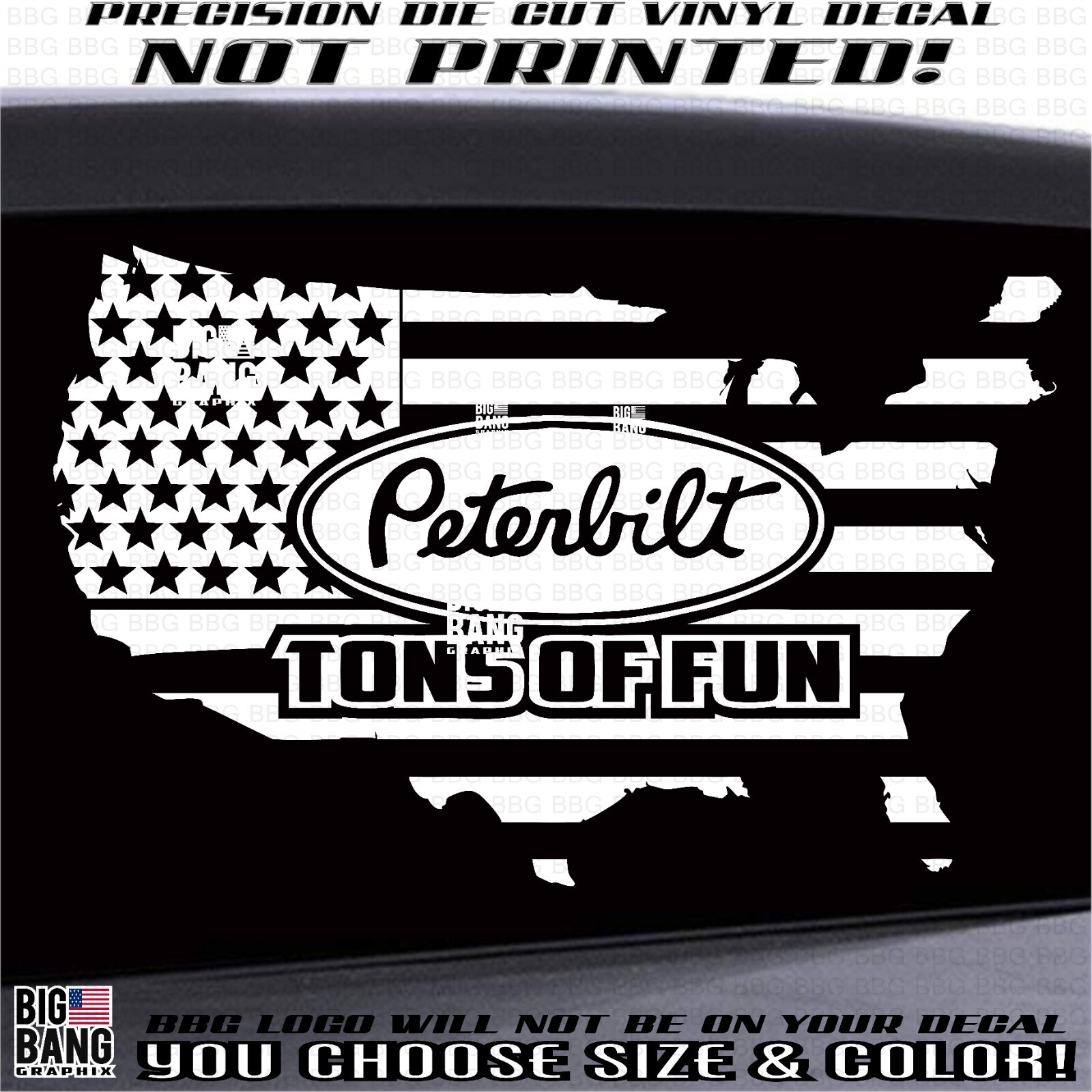 Peterbilt Semi Truck Vinyl Decal Sticker for American Truck Drivers USA