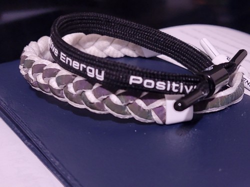 RASTACLAT Style Positive Vibes Black White Wristband Bracelet Lace Jewelry NEW - Picture 3 of 4