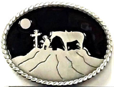 Western Grace Pewter Belt Buckle Cowboy Horse Cross Siskiyou 2007  BBWG05