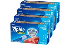 Ziploc Quart Food Storage Freezer Slider Bags, Power Shield Technology for More