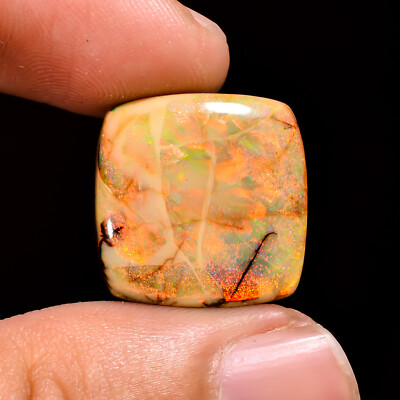 9.35 Cts. Natural Marvellous Monarch Opal Cushion 18X18X4 MM Cabochon Gemstone