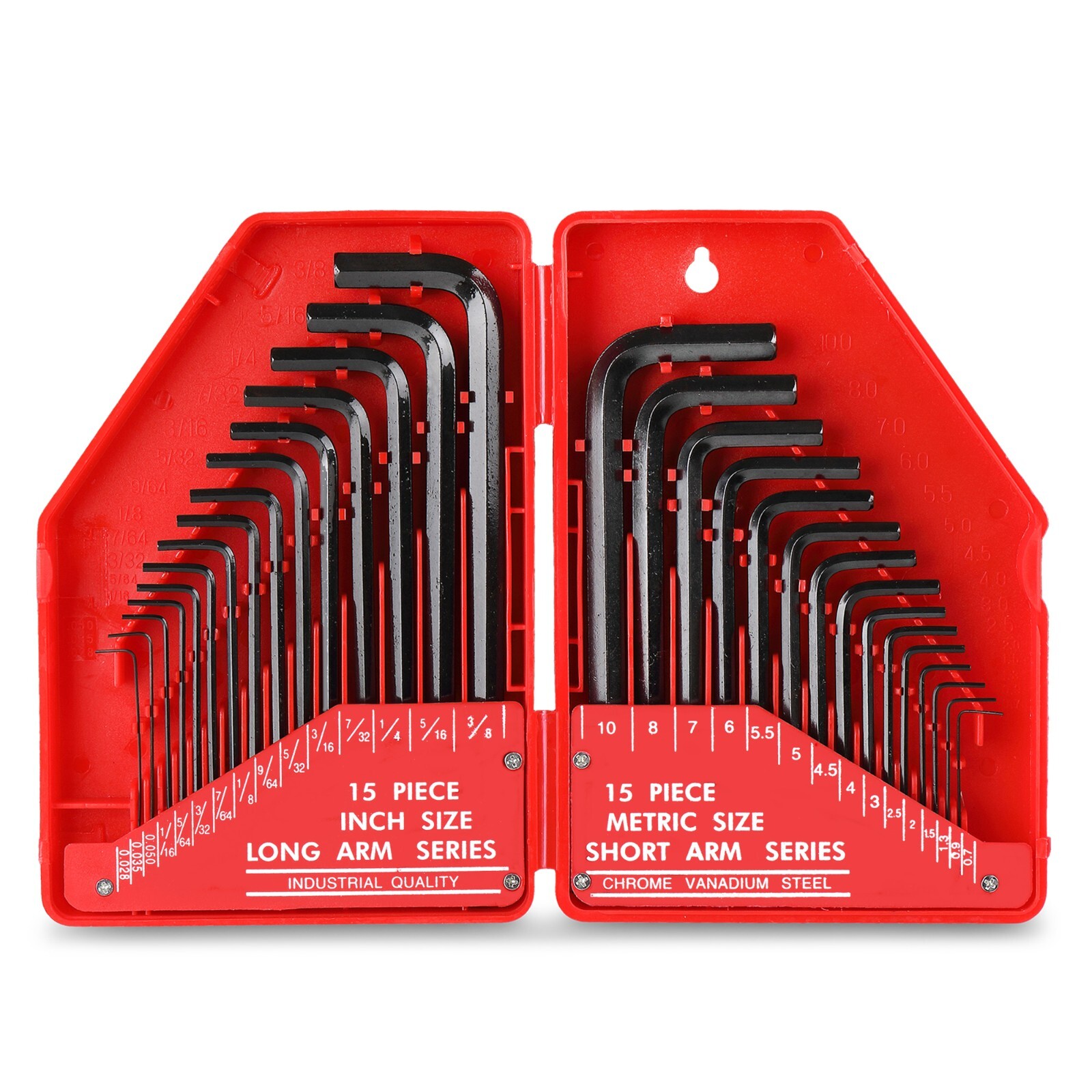 Metric Imperial AF Allen Hex Hexagon Wrench Key Set In Case Hi-Spec 30pc