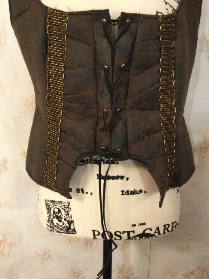 Chaleco Medieval RUBIE’S Talla Única Marrón Poliéster Negro Gamuza Cuero Con Cordones Frontales Foto 2 de 4