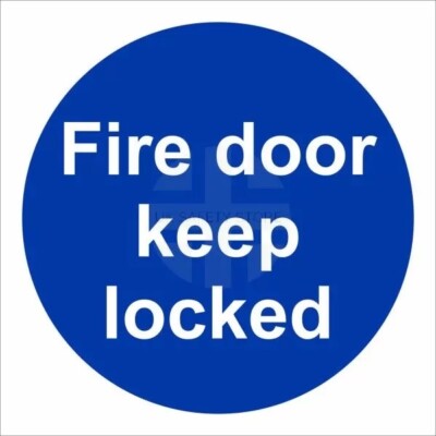 FEUERWEHRTÜR VERRIEGELT SCHILD (STARR) 100mm x 100mm