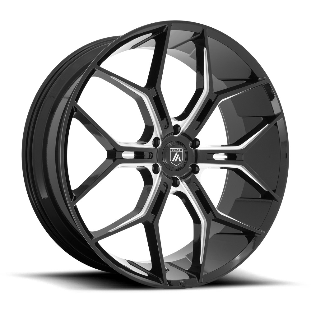 Image of Set of 4 Asanti Black ABL-38 MONARCH TRUCK Wheels 24X10 6X5.5 GLOSS BLACK MILLED