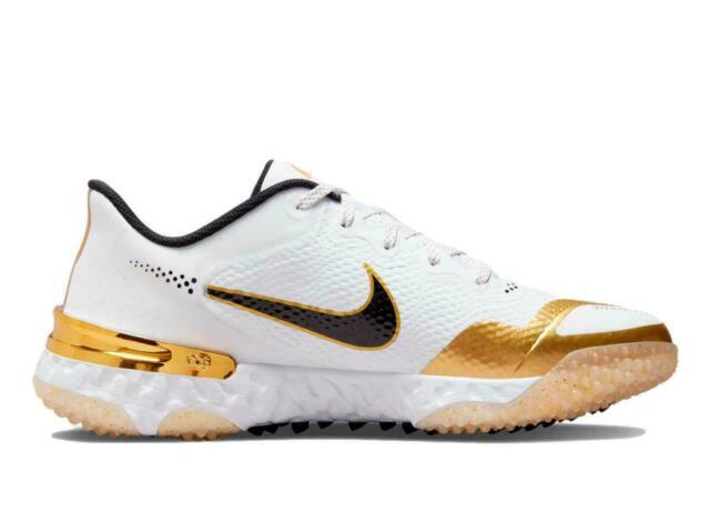 Nike Alpha Huarache Elite 3 Turf gold white sz 7.5 cleats - munimoro.gob.pe