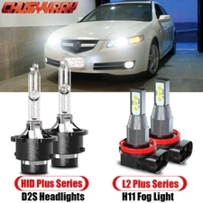 For Acura TL 2007-2008 Front HID Headlight High Low Beam Fog Light Bulbs Kit*4