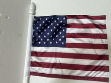 BRAND NEW - MADE IN USA 13" X 11" NYLON AMERICAN FLAG WITH 1/2" VERTICAL SLEEVE