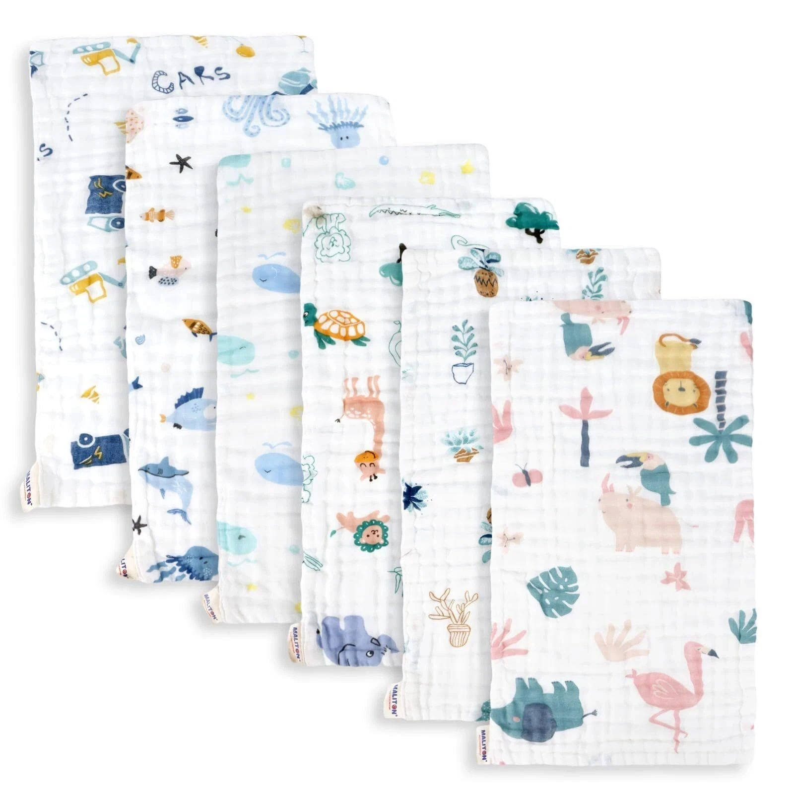 Maliton Muslin Baby Burp Cloths 6 Pack Large 20''x10'' 100% Cotton Burp Rags ...