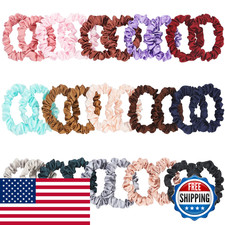 Kecuco 30Pcs Small Silk Satin Hair Scrunchies Hair Ties For Women Girls Hair