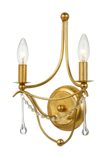 Crystorama Metro 14 1/2"H Antique Gold 2-Light Wall Sconce - Picture 2 of 4