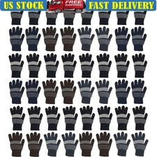 Wholesale Winter Gloves 48 Pairs Soft Stretchy Warm Insulated Magic Handwear New