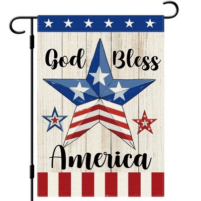 DLZDN God Bless America 4th of July Garden Flag 12×18 Inch Double Sided Verti...