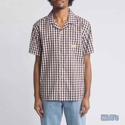CARROTS by Anwar Carrots Badge Gingham Camp Shirt Brown NWT Men s M