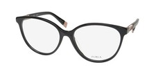 NEW FURLA VFU189 GLASSES WOMENS PLASTIC CAT EYE FULL-RIM 54-16-135 0700 BLACK