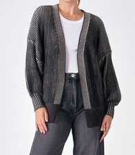 Elan Ribbed Ombre Sweater Cardigan Size M