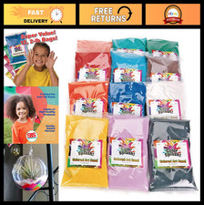Vibrant Colored Art Sand for Kids Crafts - Non-Toxic Sand Art Supplies for DIY,