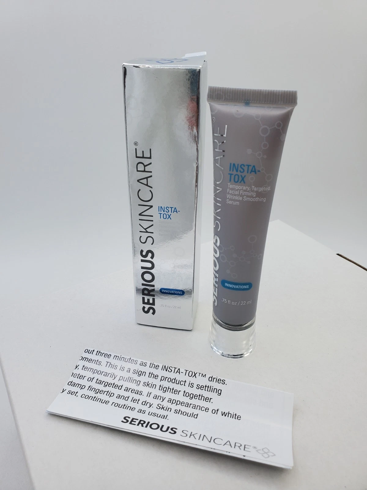 Serious Skincare Insta-Tox Facial Firming Wrinkle Smoothing Serum .75oz