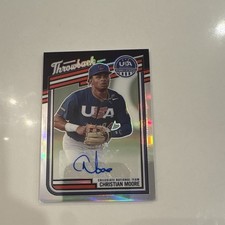 2025 Panini Stars & Stripes Christian Moore Autographed Red #AS-CM /99