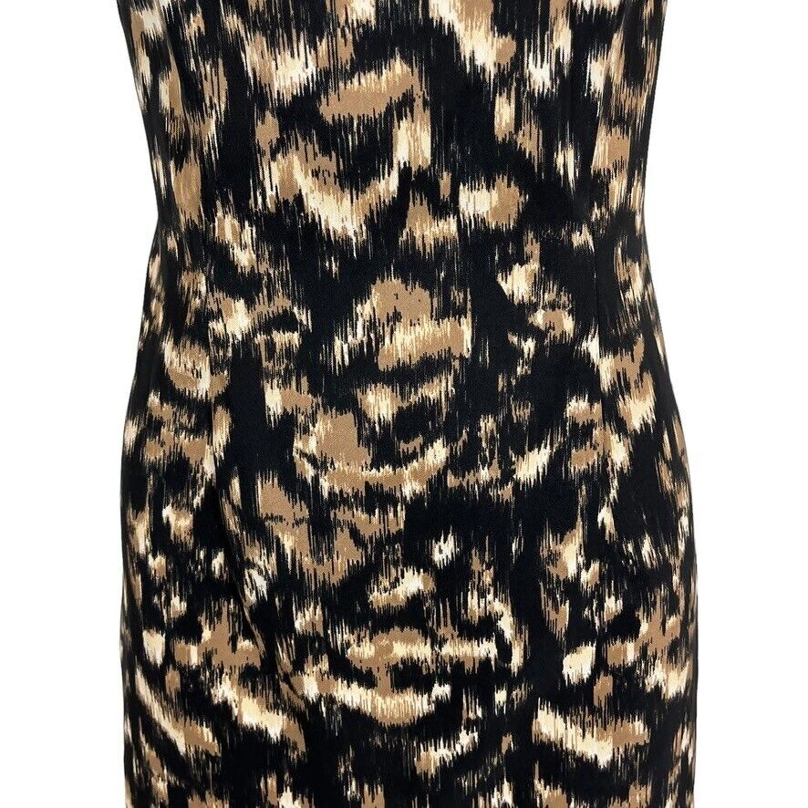 VETEMENTS Abito donna Connected Apparel nero marrone senza maniche elasticizzato sopra il ginocchio tg 6