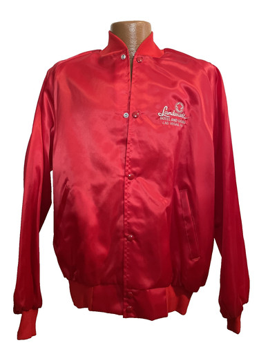 Vintage Landmark Hotel & Casino Las Vegas, NV Red Snap-Up Satin Jacket Adult XL