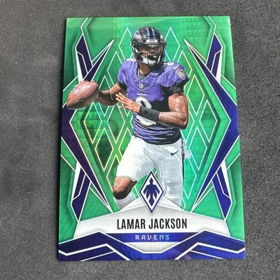 2025 Panini Phoenix - Lamar Jackson #144 Green Hyper /149 Baltimore Ravens