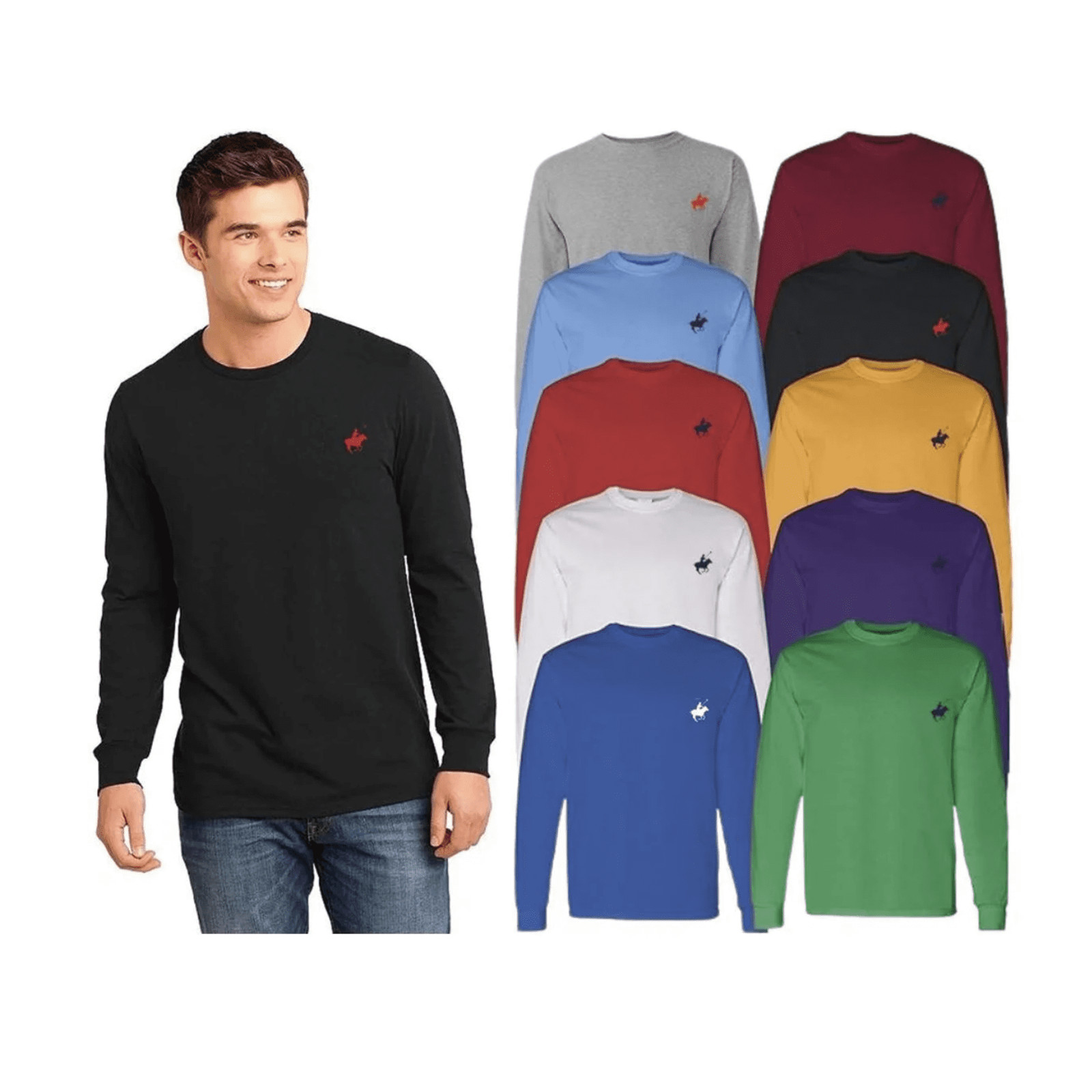 МУЖСКАЯ ФУТБОЛКА PACIFIC POLO CLUB С ДЛИННЫМ РУКАВОМ PACIFIC POLO РАЗМЕР: МУЖСКАЯ L - ЧЕРНЫЙ