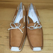 VTG Rangoni Firenze Brown Boat Nubuck Leather Loafers Shoes 8B