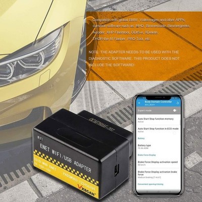 OBD ENET WIFI/USB Adapter DOIP For VW/VOLVO BMW F/G-series For iOS Android New