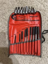 Snap-On Tools 12-Piece Roll Pin Punch Set 1/16" to 1/2" PPR712K Plus Sockets