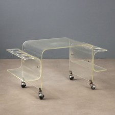 Carrellino Bar Vintage Plexiglass Linee Curve Italia Design Anni 70 Originale