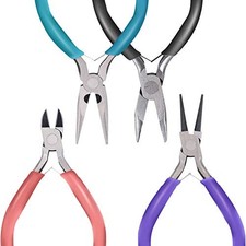 4Pcs Jewelry Pliers Tool Set Includes Needle Nose Pliers, Round Nose Pliers,