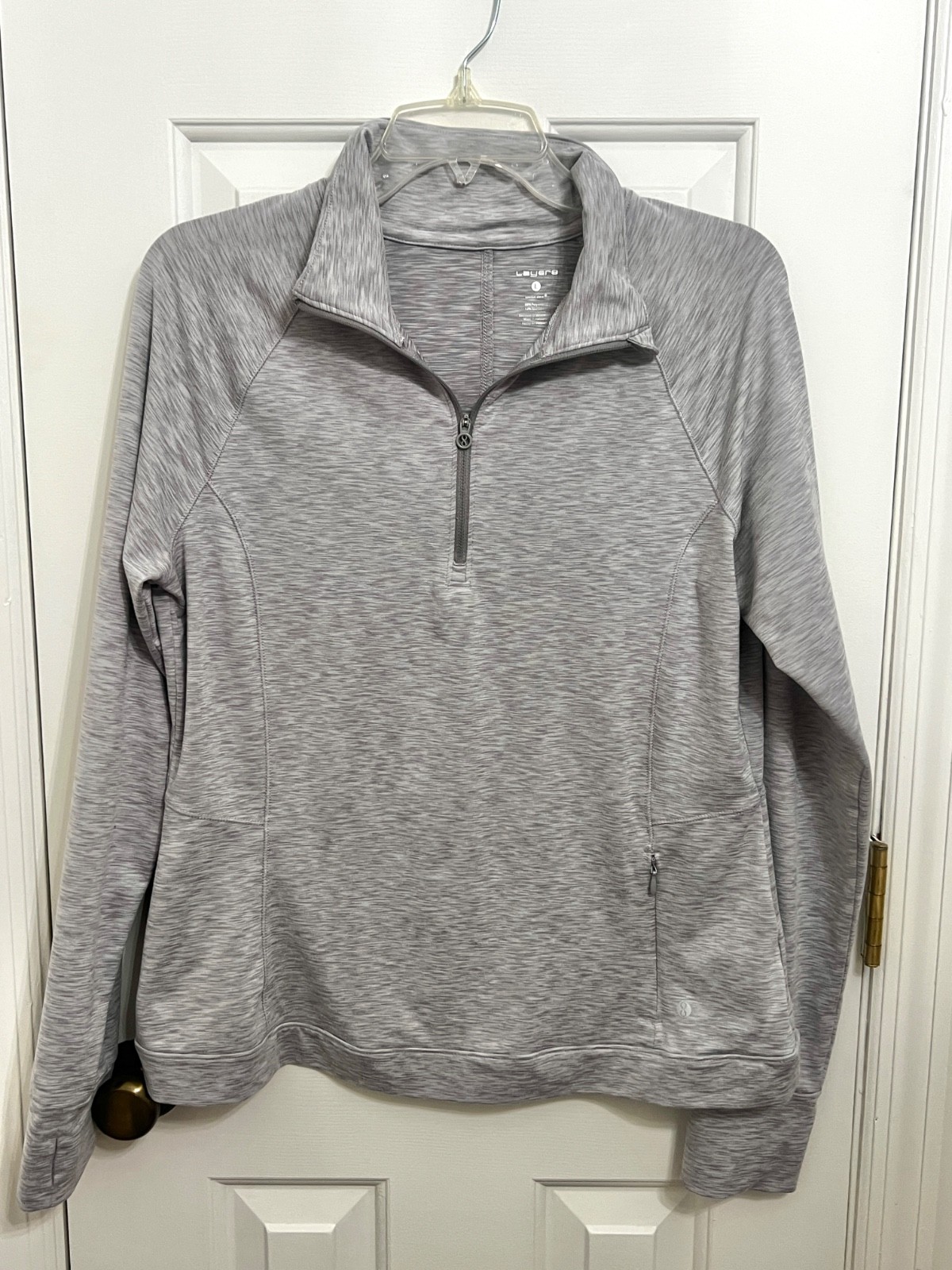 EUC Layer 8 Layer8 Gray Half Zip Performance Long… - image 2