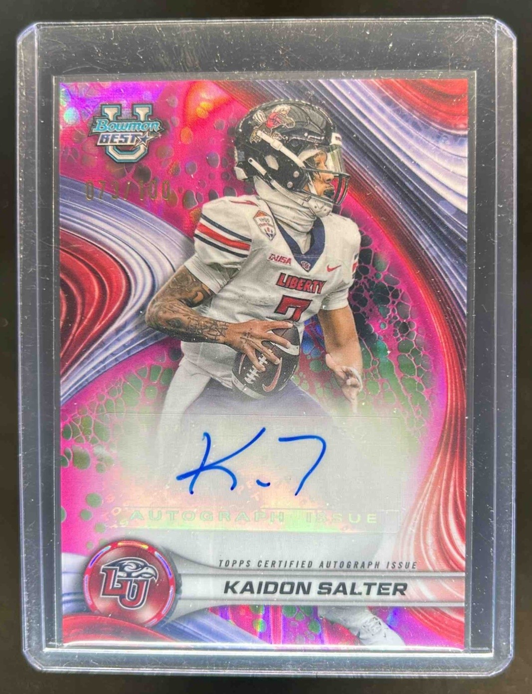 2024 Bowman Best University Kaidon Salter Auto Pink Lava Refractor #73/100