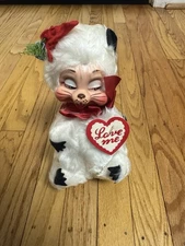 Vtg 1950s Love Me White Skunk Hat Flowers Rushton Rubber Face Doll Plush NEW Tag